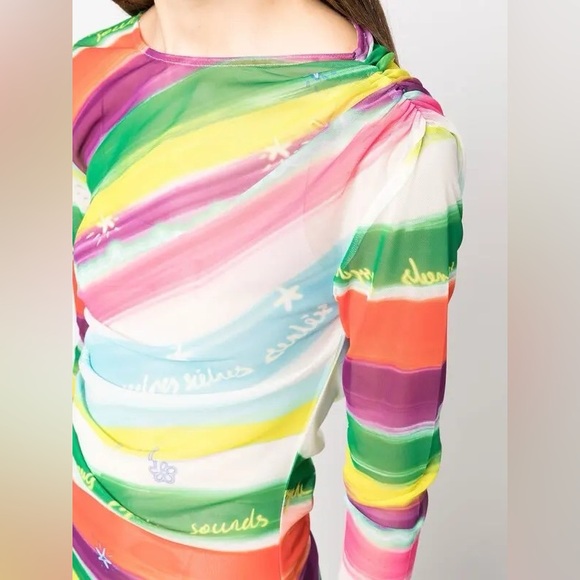 SIEDRES Hera Watercolor Striped Sheer Maxi Dress - Picture 3 of 9